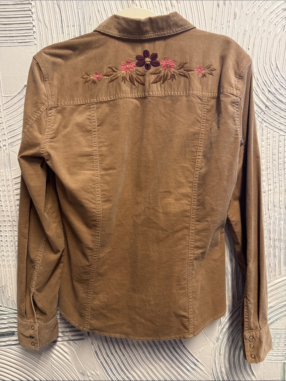 Lilu Tan Corduroy western Button-Up Shirt N0397 - Picture 5 of 6